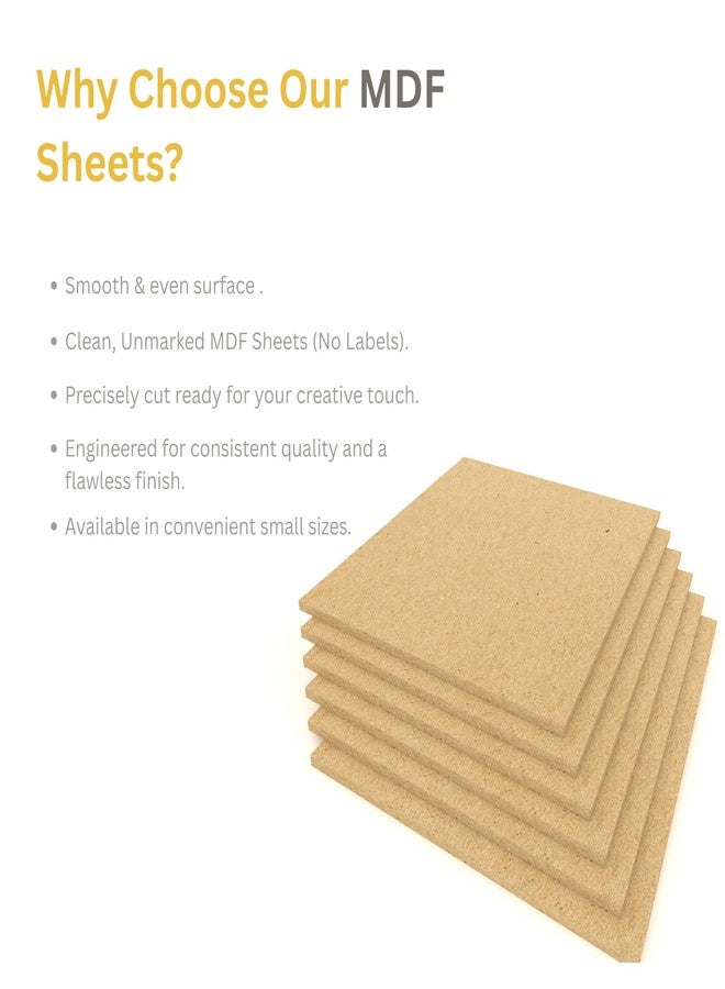Pilwal's ™ 18 x 18 inch MDF Boards - 5.5 mm Thick MDF Smooth Unfinished SQUARE Boards - MDF Sheets Coutouts for craft DIY Art, lippan art, Painting, Decoupage, Resin Art, Pyrography, Laser Cutting (18"x18" inch,1 Piece) - Image 5